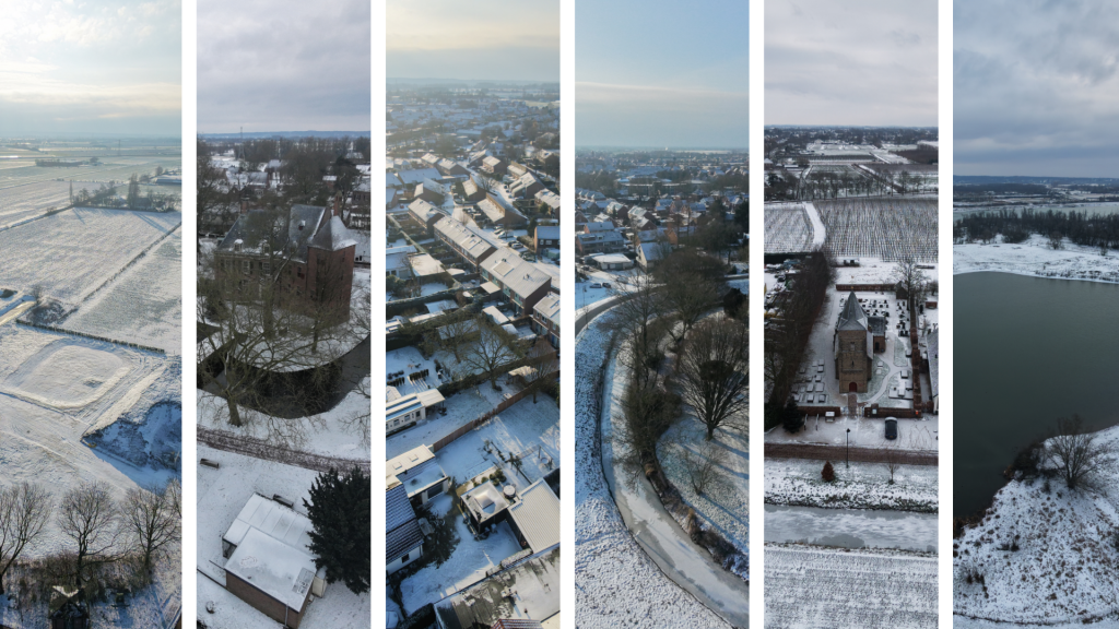 Winters Lingewaard vanuit de lucht